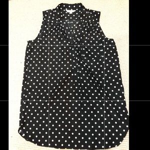 Black and white polka dot work shirt